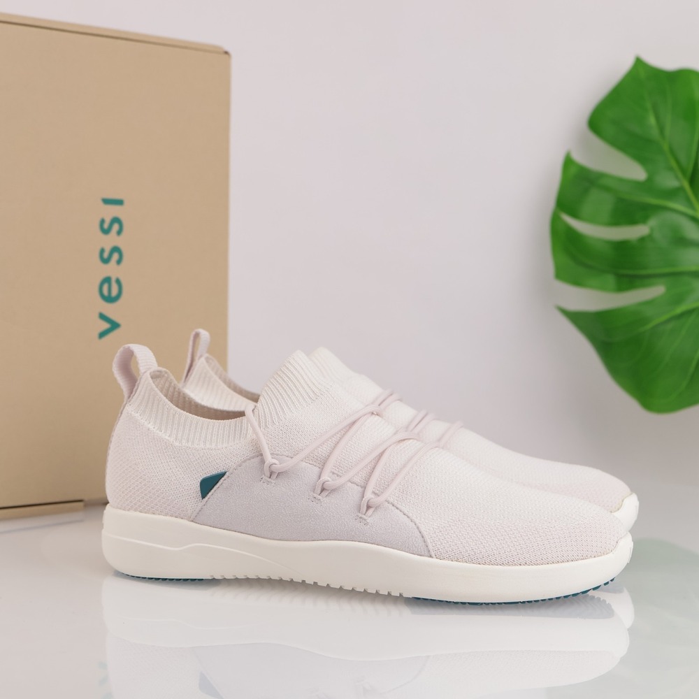 Vessi Womens Cityscape Classic Sneakers Size 9 Waterproof Birch White Knit Shoes